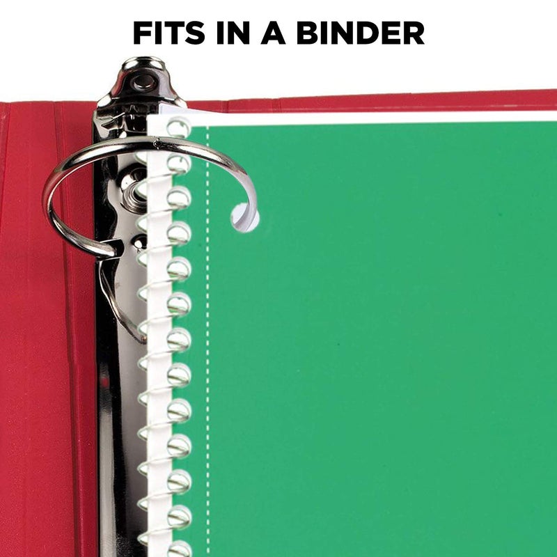 Mead Spiral Notebooks, 1 Subject, Wide Ruled Paper, 70 Sheets, 10-1/2 x 7-1/2 inches, Green, 4 Pack (38300) - Image 2